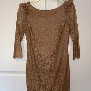 Jessica Simpson Lace Mini Dress in Brown